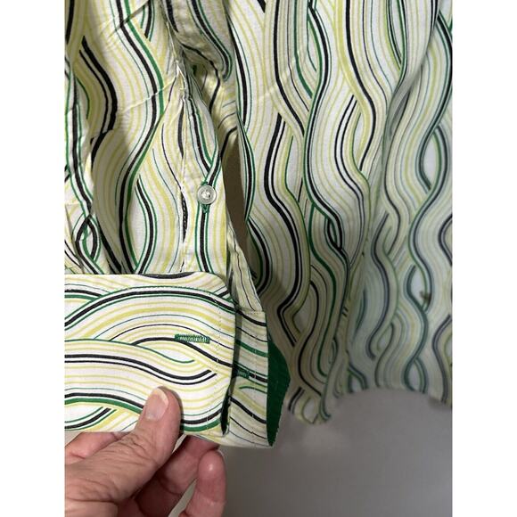 Raw Blue Nu Realms shirt Mens 3XL Multi Colored Striped Button Down Cuff Sleeves - Picture 8 of 14